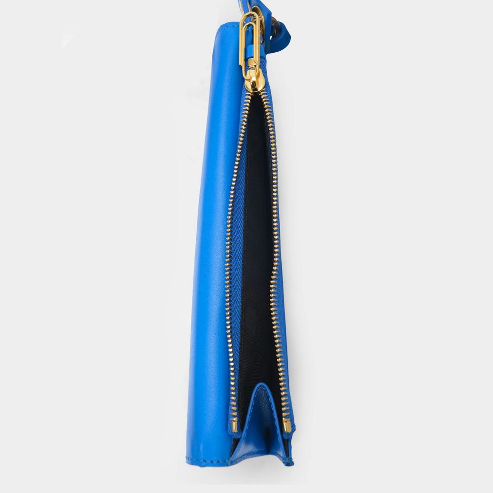 Off White Blue Leather Shoulder Bag