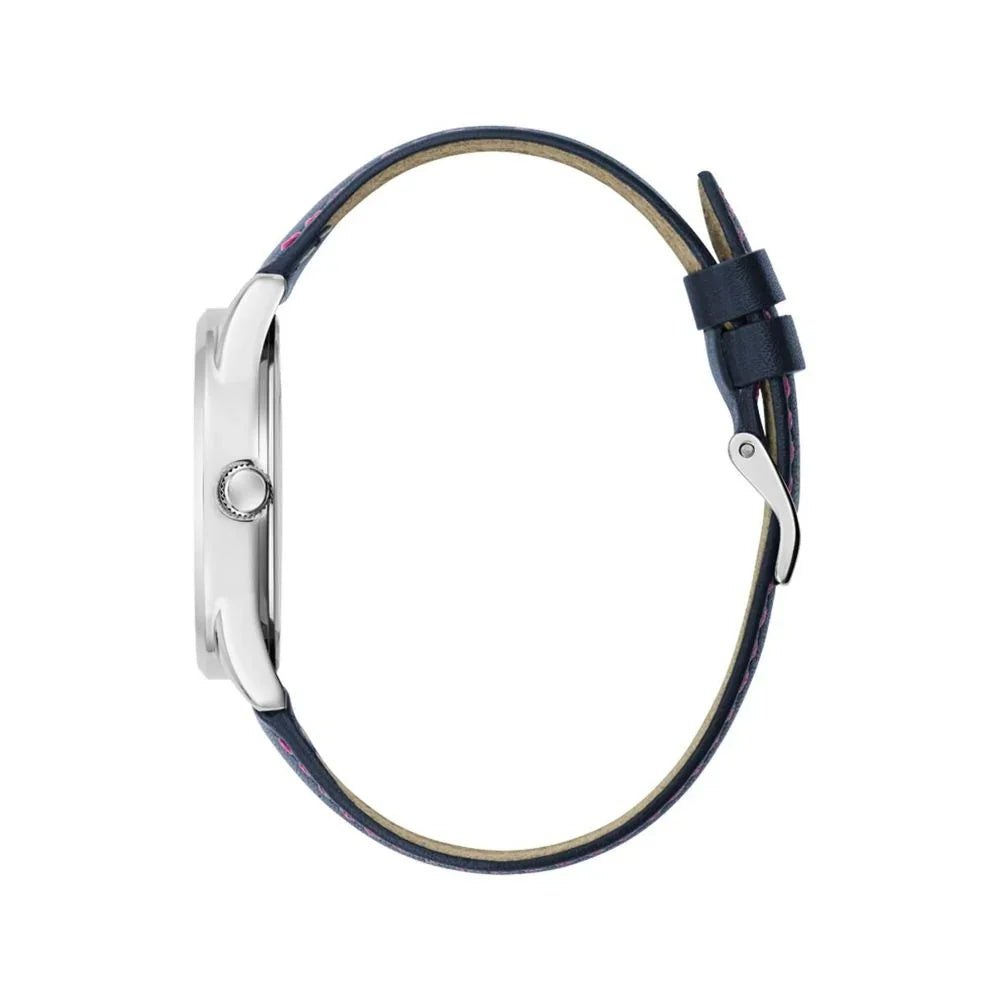 Guess horloge met blauwe leren band - MARANOS