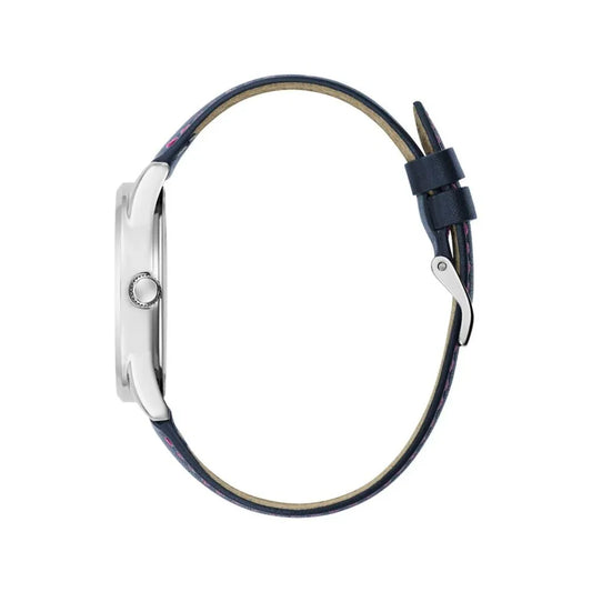 Guess horloge met blauwe leren band - MARANOS