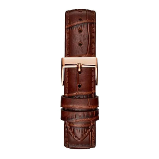 Guess horloge met bruine leren band - MARANOS