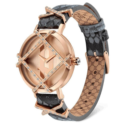Police Grijze Leren Horloge - MARANOS