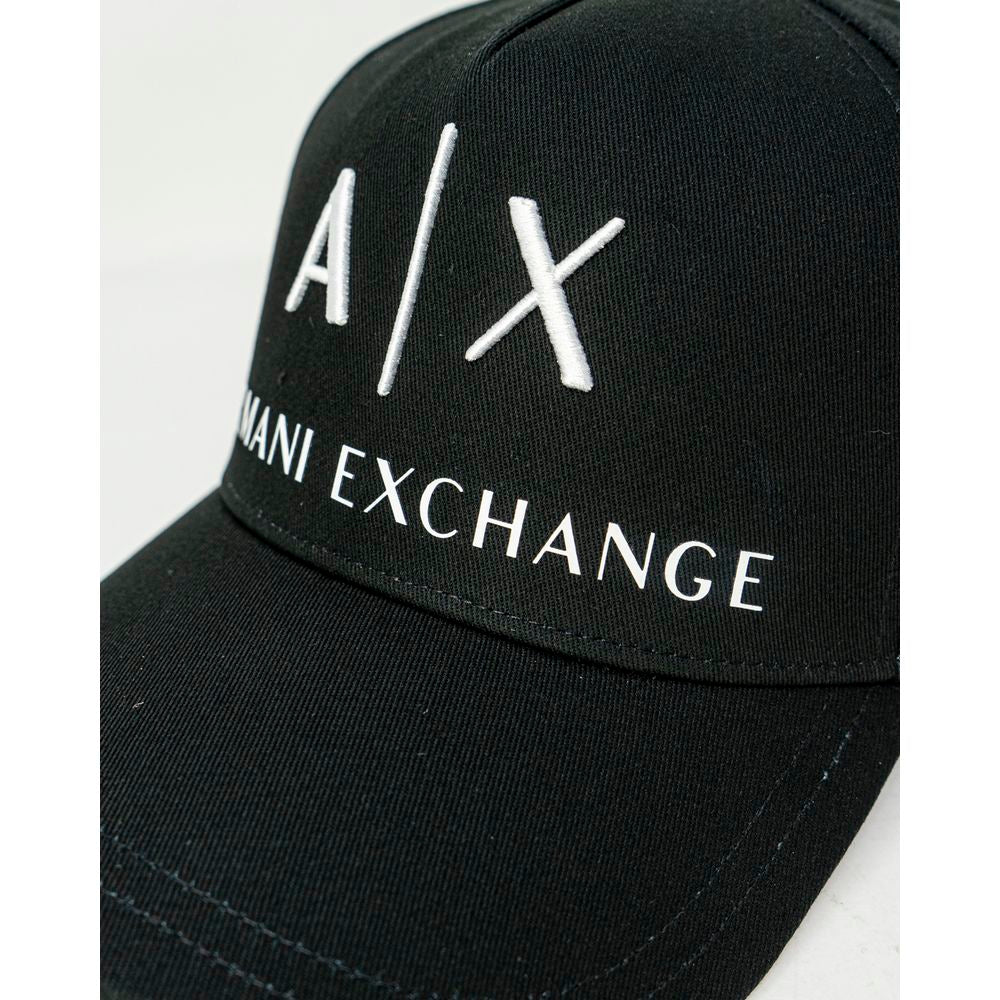 Armani Exchange baseballpet in zwart katoen met logo Armani Exchange