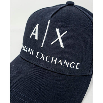 Armani Exchange baseballpet in blauw katoen met logo - MARANOS