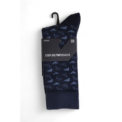 Emporio Armani Underwear Blue Cotton Sock - MARANOS