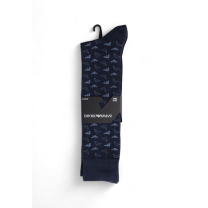 Emporio Armani Underwear Blue Cotton Sock - MARANOS