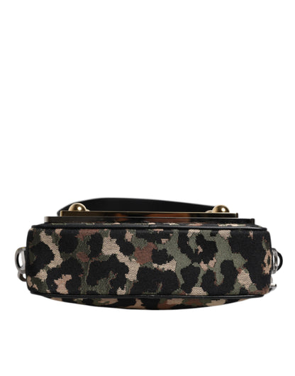 Dolce &amp; Gabbana – Mehrfarbige Umhängetasche aus Jacquard mit DG-Logo und Leopardenmuster