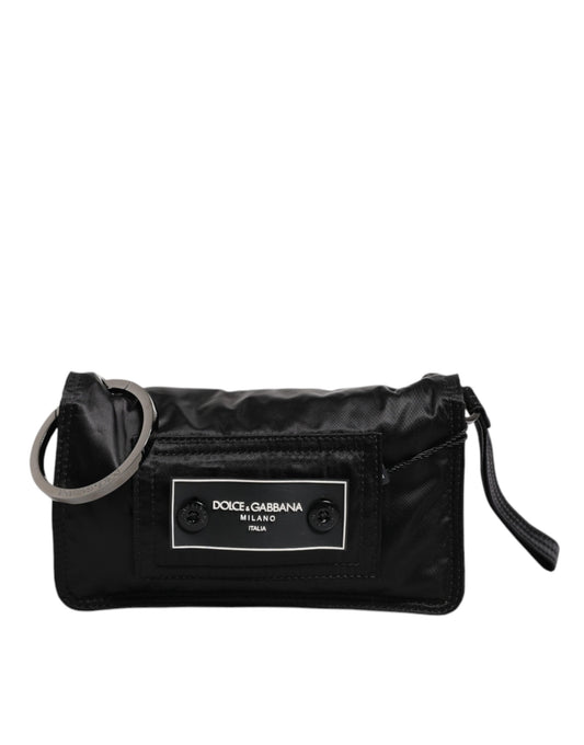 Dolce &amp; Gabbana Black Fabric Clutch/Crossbody Bag with Logo Detail