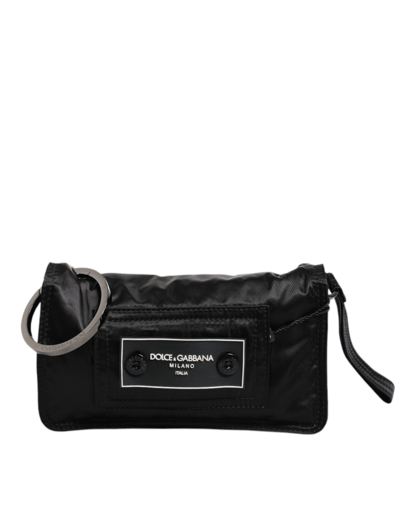 Dolce &amp; Gabbana Black Fabric Clutch/Crossbody Bag with Logo Detail