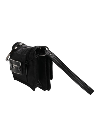 Dolce &amp; Gabbana Black Fabric Clutch/Crossbody Bag with Logo Detail