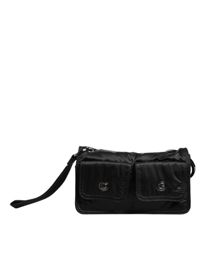 Dolce &amp; Gabbana Black Fabric Clutch/Crossbody Bag with Logo Detail