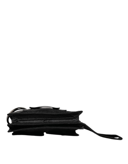 Dolce &amp; Gabbana Black Fabric Clutch/Crossbody Bag with Logo Detail