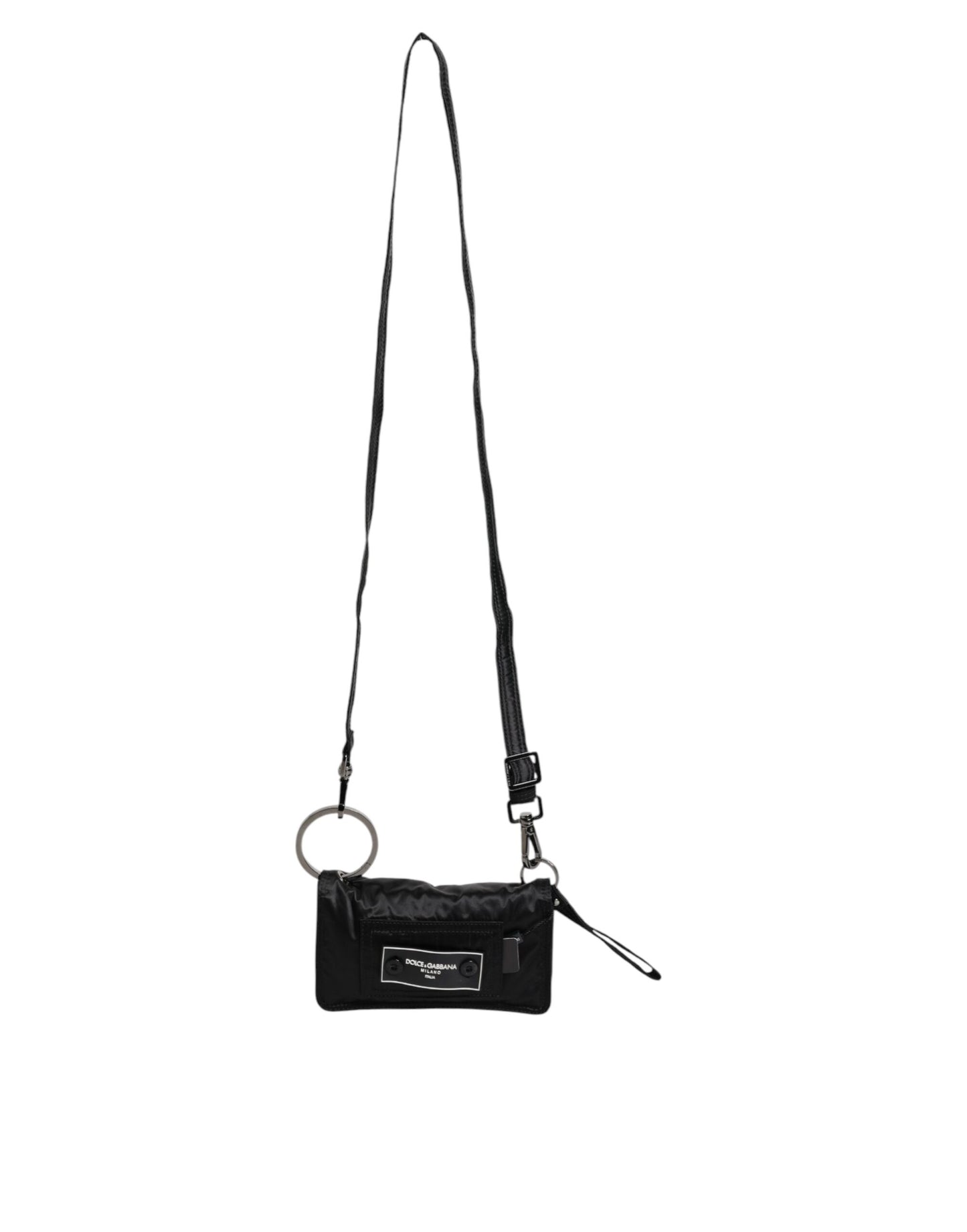 Dolce &amp; Gabbana Black Fabric Clutch/Crossbody Bag with Logo Detail