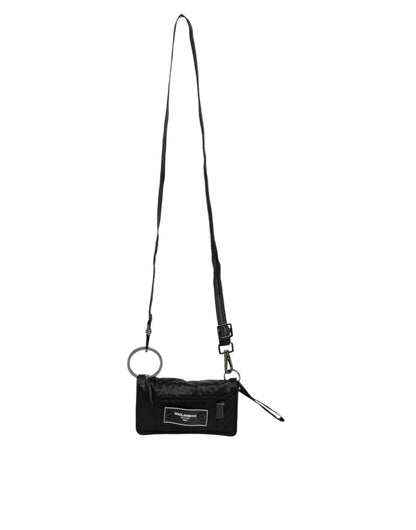 Dolce &amp; Gabbana Black Fabric Clutch/Crossbody Bag with Logo Detail