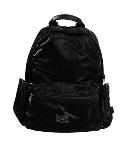 Dolce & Gabbana Black Nylon Logo Plaque Travel School Backpack Bag Dolce & Gabbana