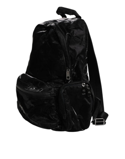Dolce & Gabbana Black Nylon Logo Plaque Travel School Backpack Bag Dolce & Gabbana