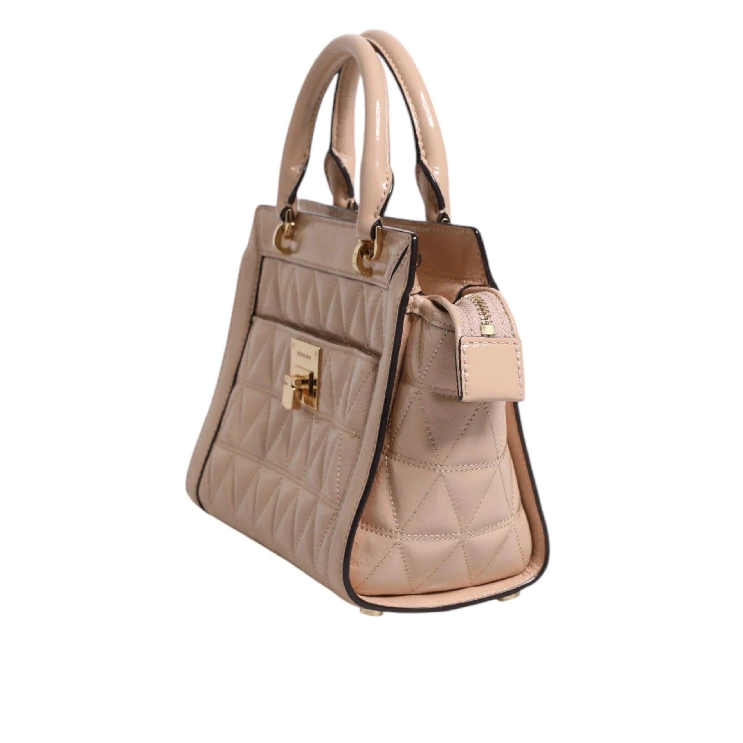 Michael Kors Peach Quilted Leren logo crossbody VIVIANNE Messenger Tas - MARANOS