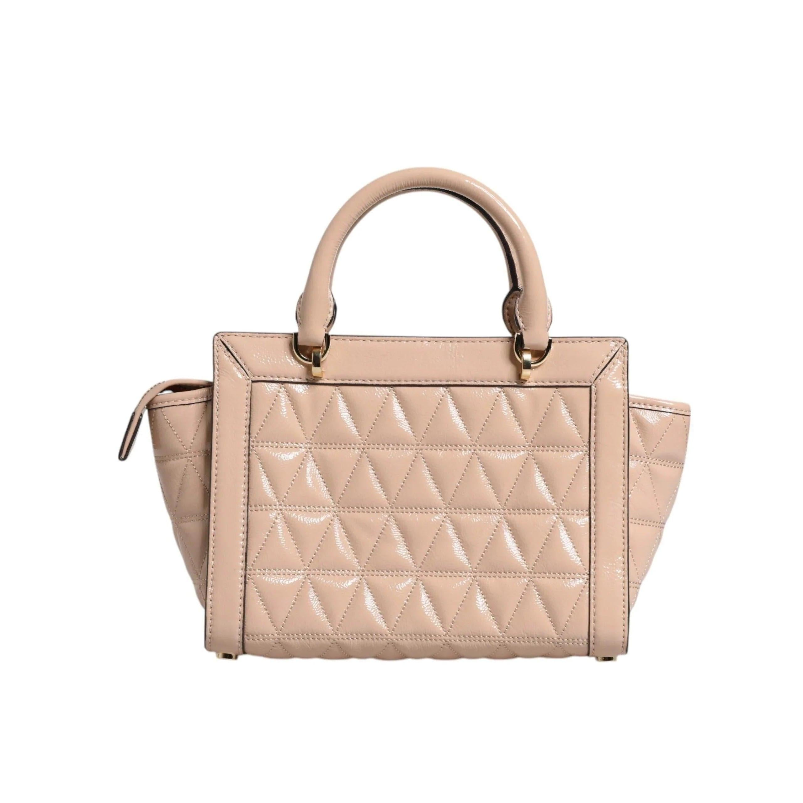 Michael Kors Peach Quilted Leren logo crossbody VIVIANNE Messenger Tas - MARANOS