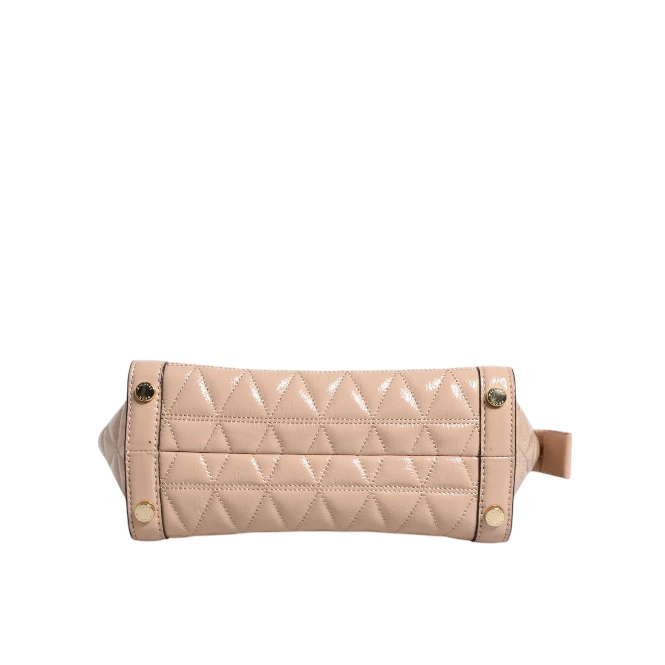Michael Kors Peach Quilted Leren logo crossbody VIVIANNE Messenger Tas - MARANOS