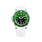 Bobroff horloge met witte rubberen band