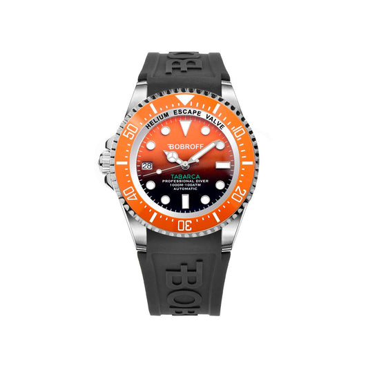 Bobroff Zwart Rubber Horloge Bobroff