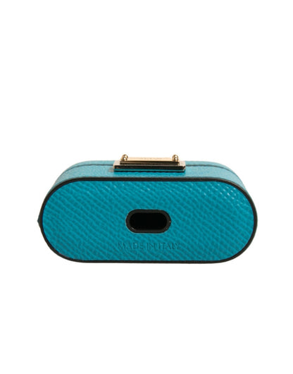 Dolce & Gabbana groene leren AirPods-hoes met metalen logoplaatje