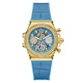 Guess horloge met blauwe siliconen band