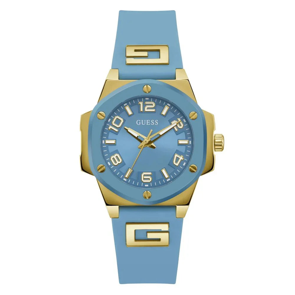 Guess horloge met blauwe siliconen band - MARANOS