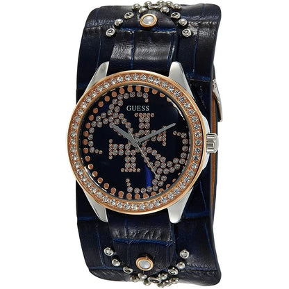 Guess horloge met blauwe leren band - MARANOS