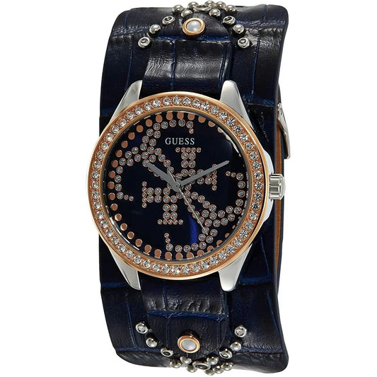 Guess horloge met blauwe leren band - MARANOS