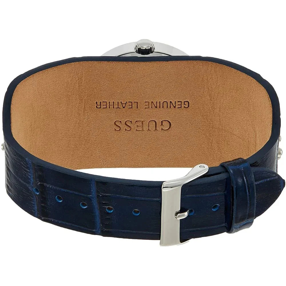Guess horloge met blauwe leren band - MARANOS