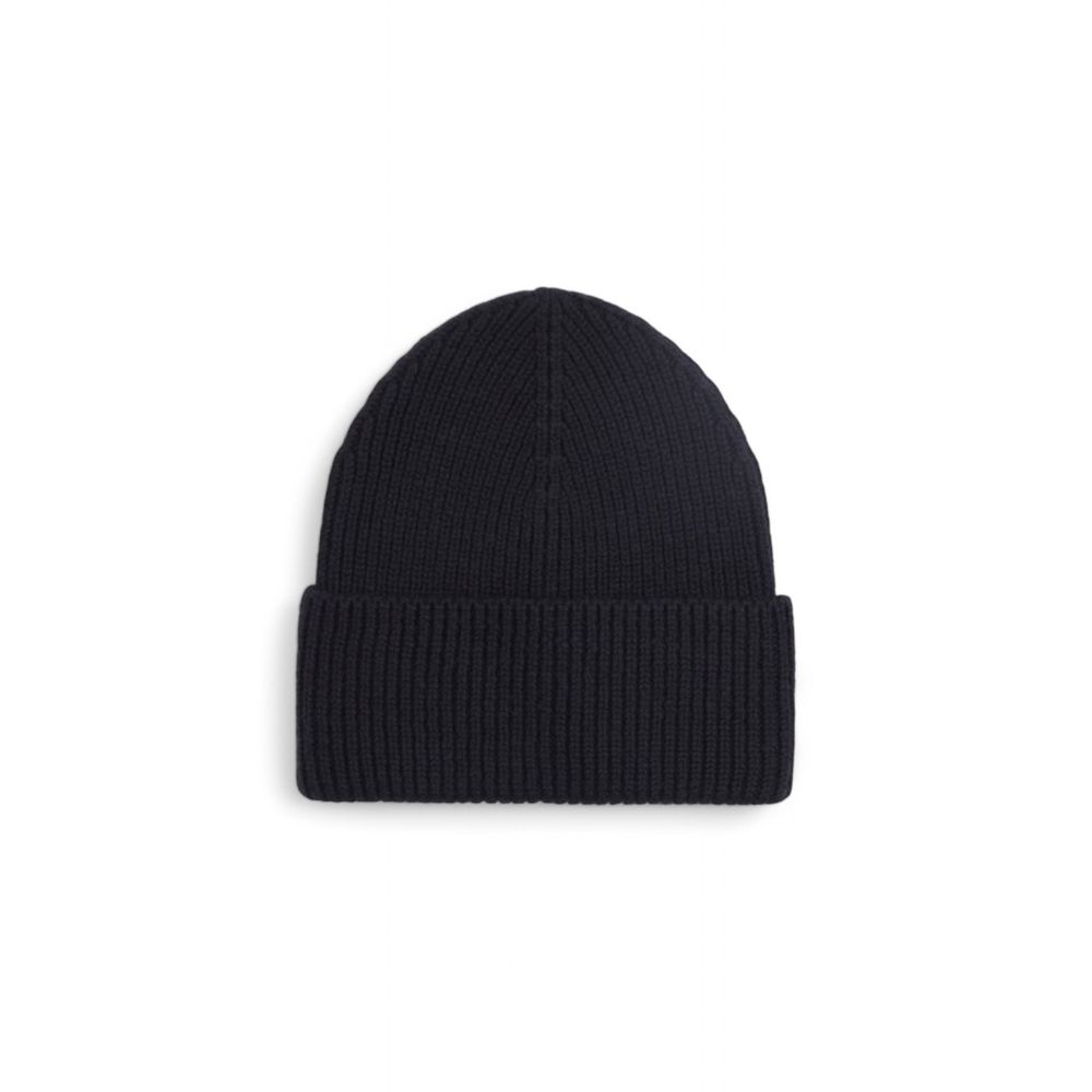 Calvin Klein Black Calvin Klein muts in zwart wolmix met geborduurd CK-logoWool Hat