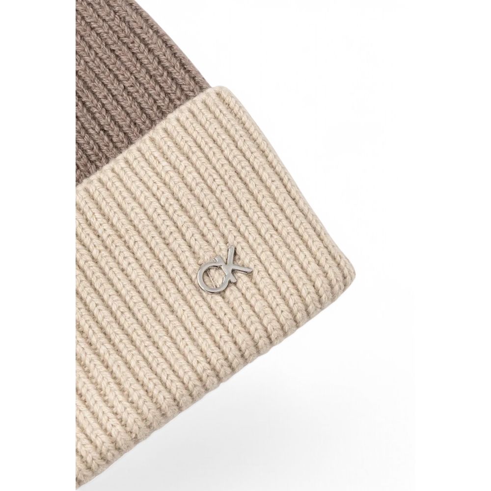 Calvin Klein Beige Wool Hat - MARANOS