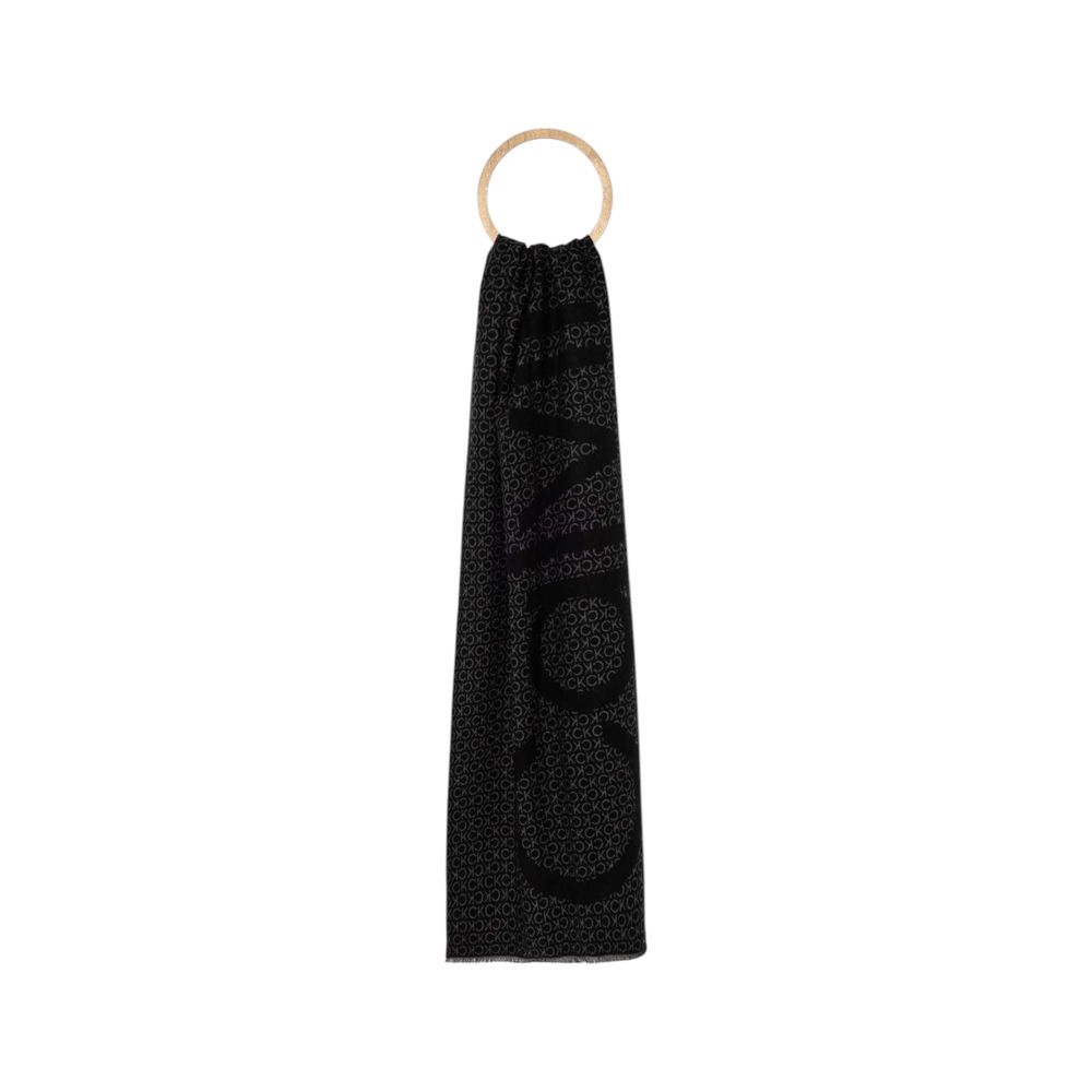 Calvin Klein Black Acrylic Scarf - MARANOS