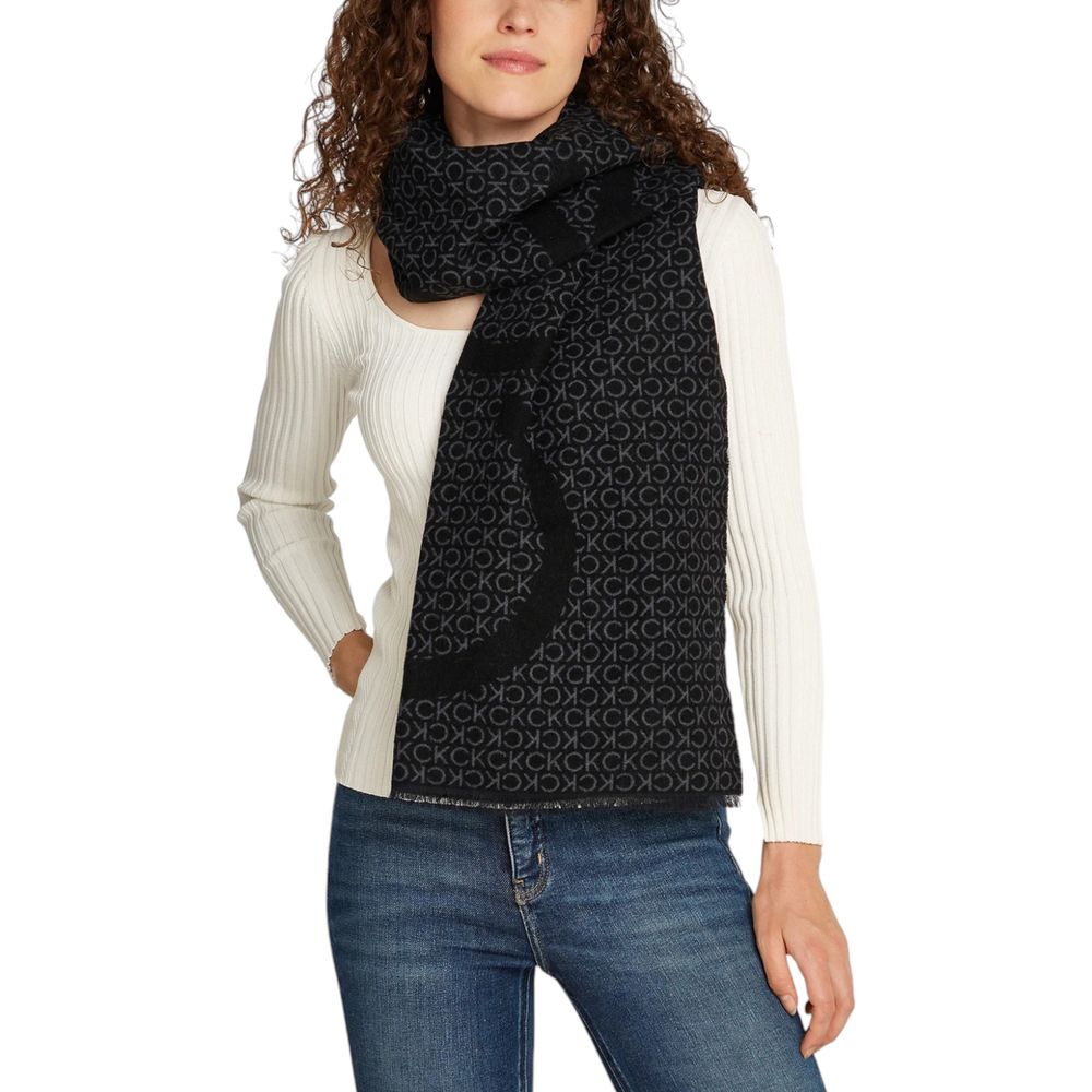Calvin Klein Black Acrylic Scarf - MARANOS