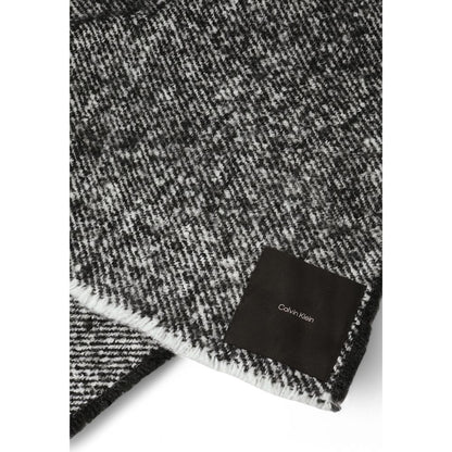 Calvin Klein Black And White Polyester Scarf - MARANOS