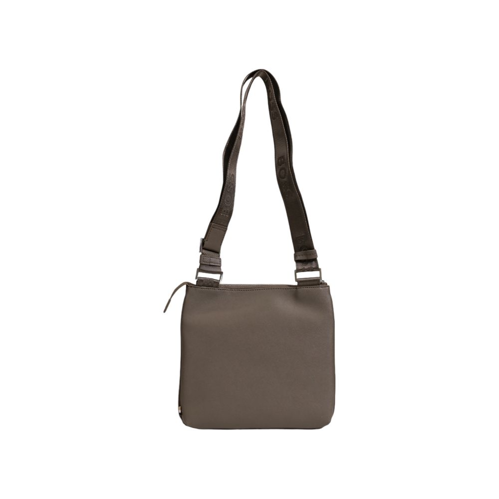 Hugo Boss Groen Leren Messenger Tas Hugo Boss