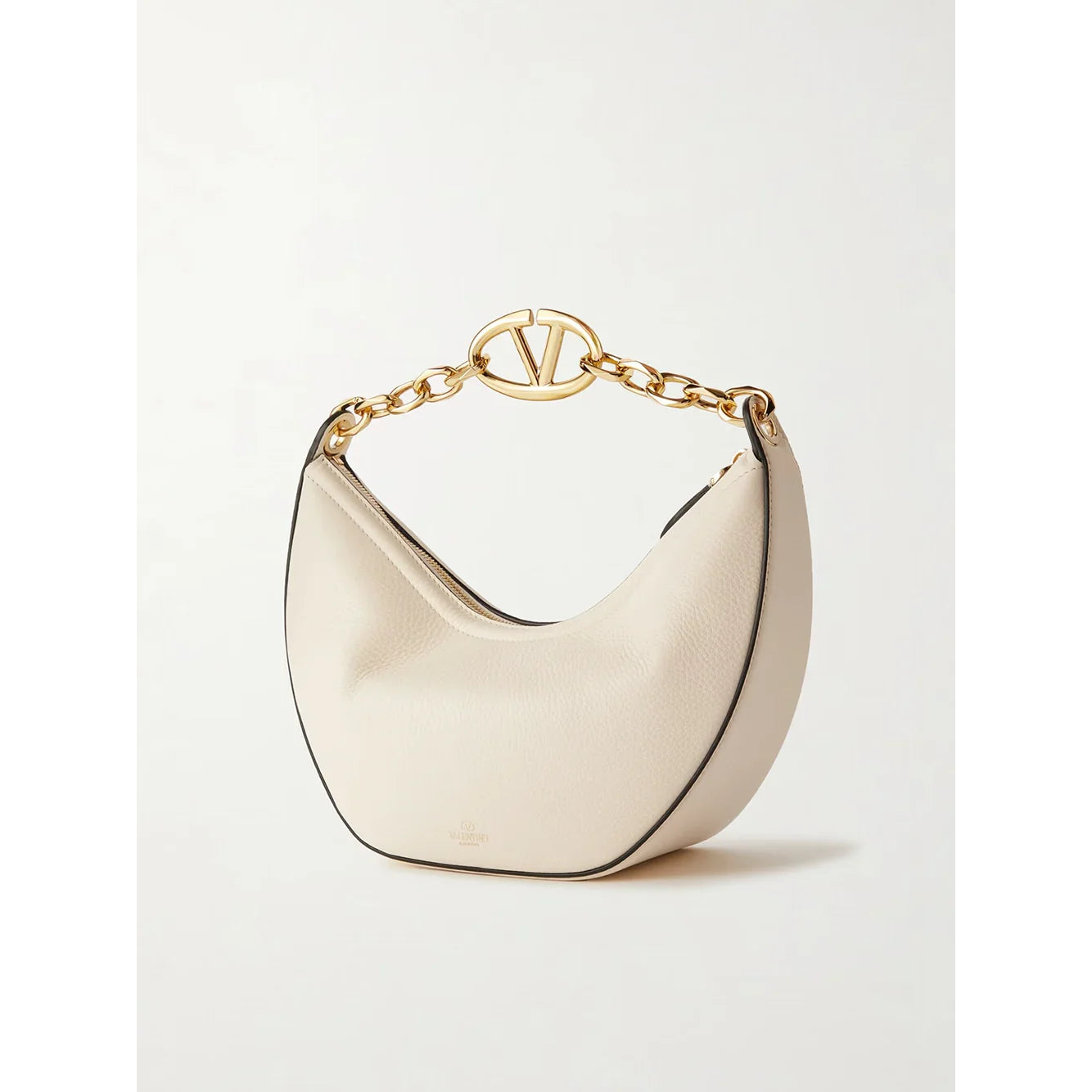 Valentino Garavani Ivory Leren kleine Hobo Vlogo Schoudertas - MARANOS