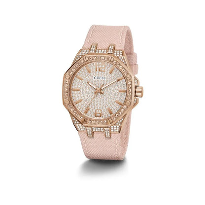 Guess horloge met roze leren band - MARANOS