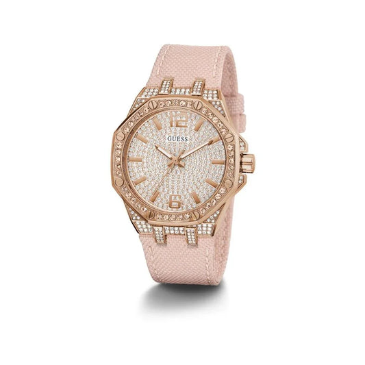 Guess horloge met roze leren band - MARANOS