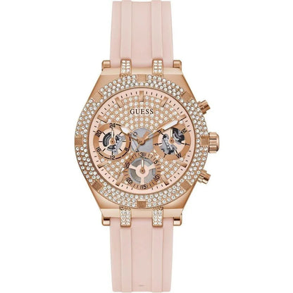 Guess horloge met roze siliconen band - MARANOS