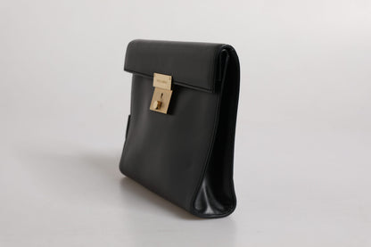 Dolce & Gabbana Zwart Leren logo Plaque Document Briefcase Tas
