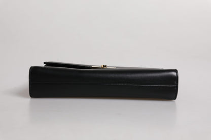 Dolce & Gabbana Zwart Leren logo Plaque Document Briefcase Tas