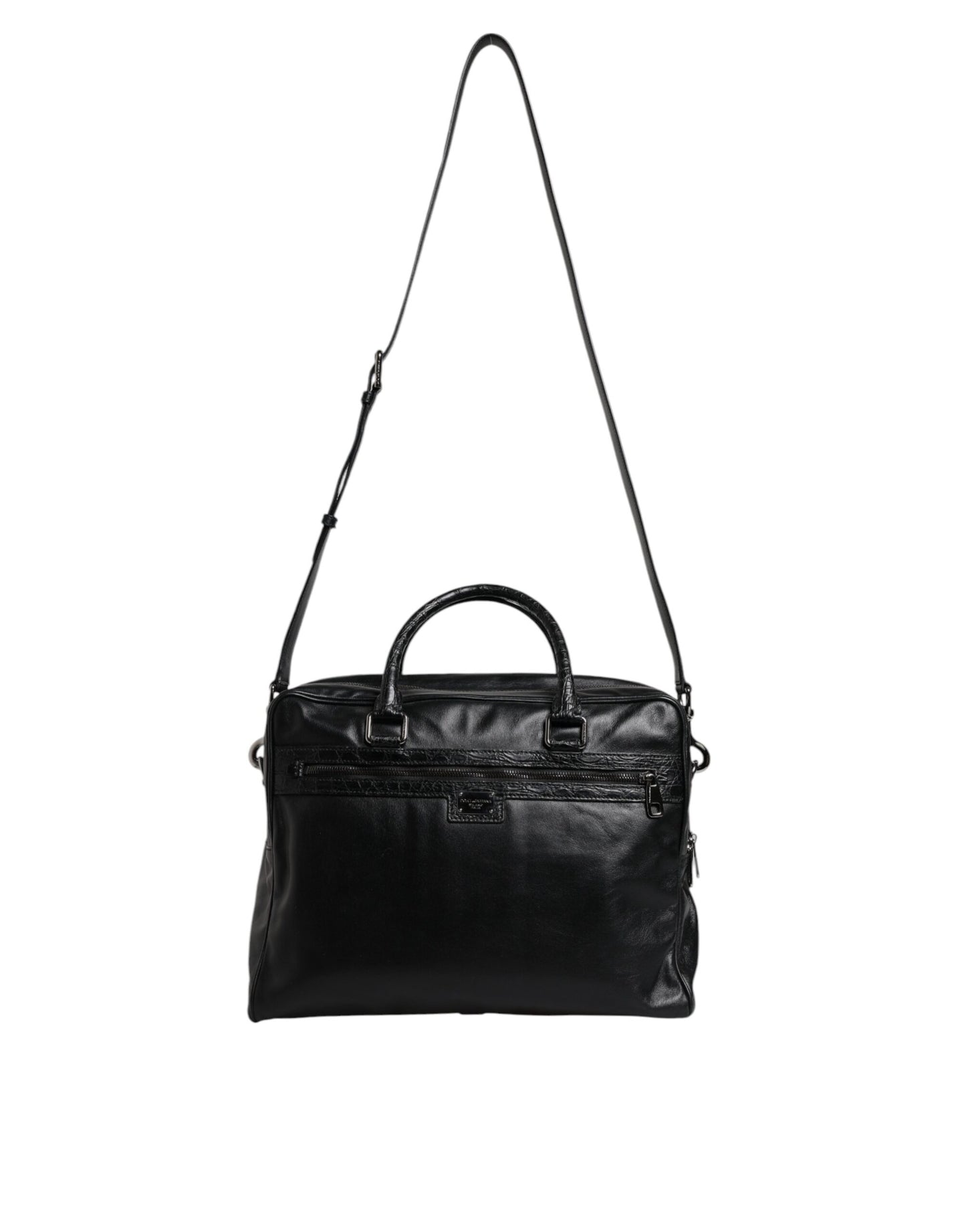 Dolce & Gabbana Zwart Leren Messenger Schouder Strap Tas
