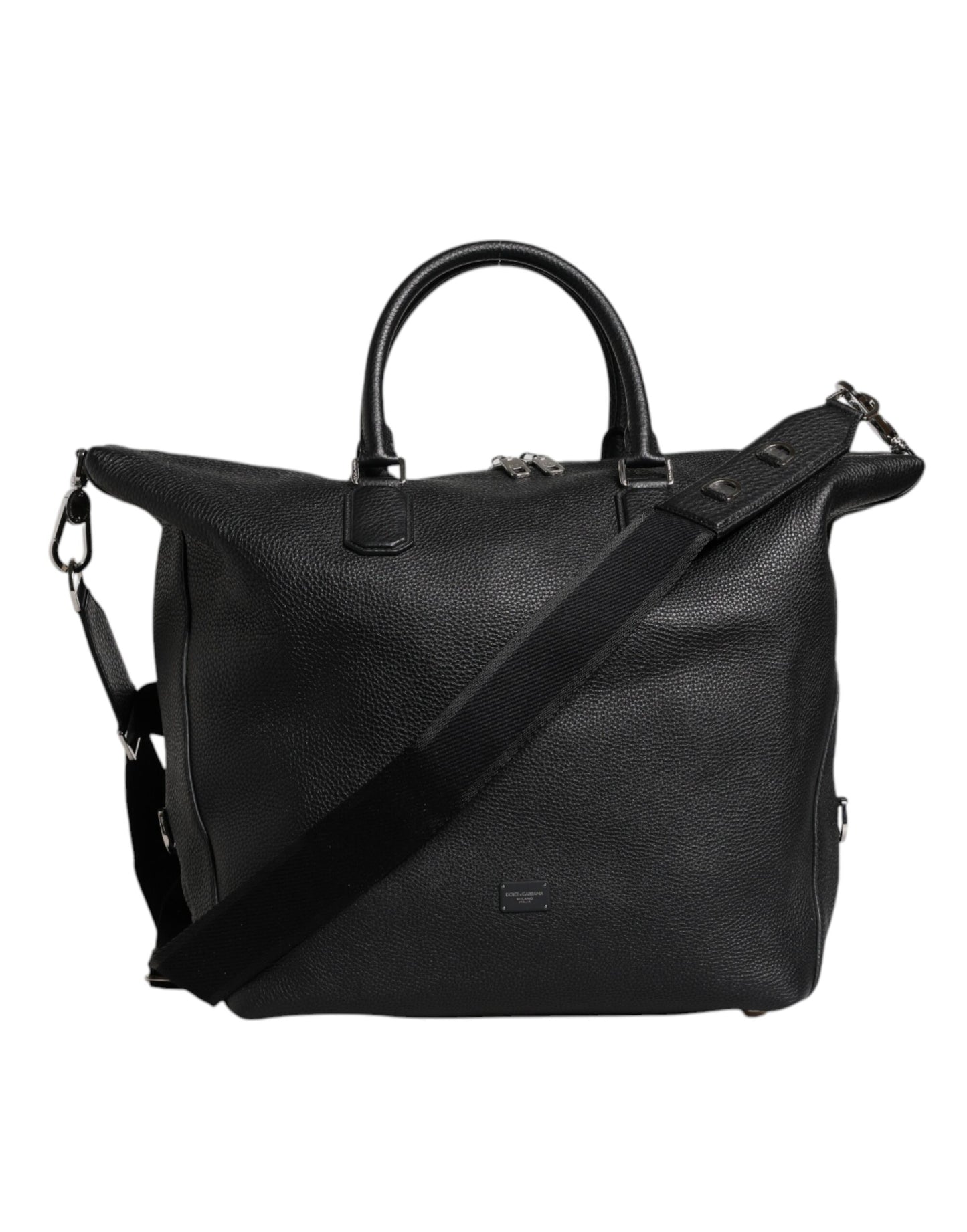 Dolce & Gabbana Zwart Leren Hand Schouder Duffle Tas
