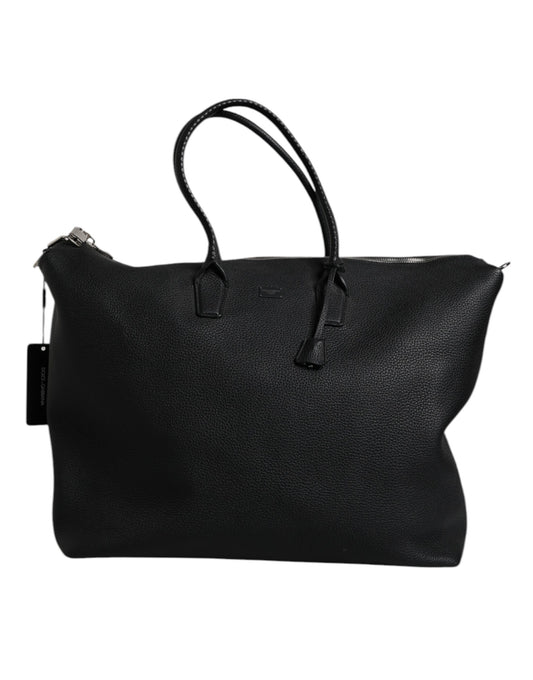 Dolce & Gabbana Zwart Leren Hand Schouder Duffle Tas