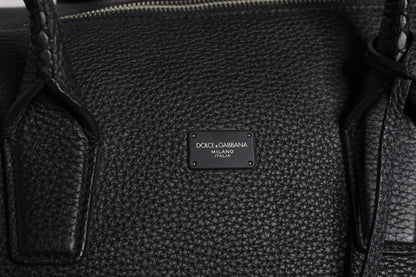 Dolce & Gabbana Zwart Leren Hand Schouder Duffle Tas