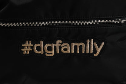 Dolce &amp; Gabbana Black Nylon #DGFAMILY Embellished Backpack VULCANO Bag