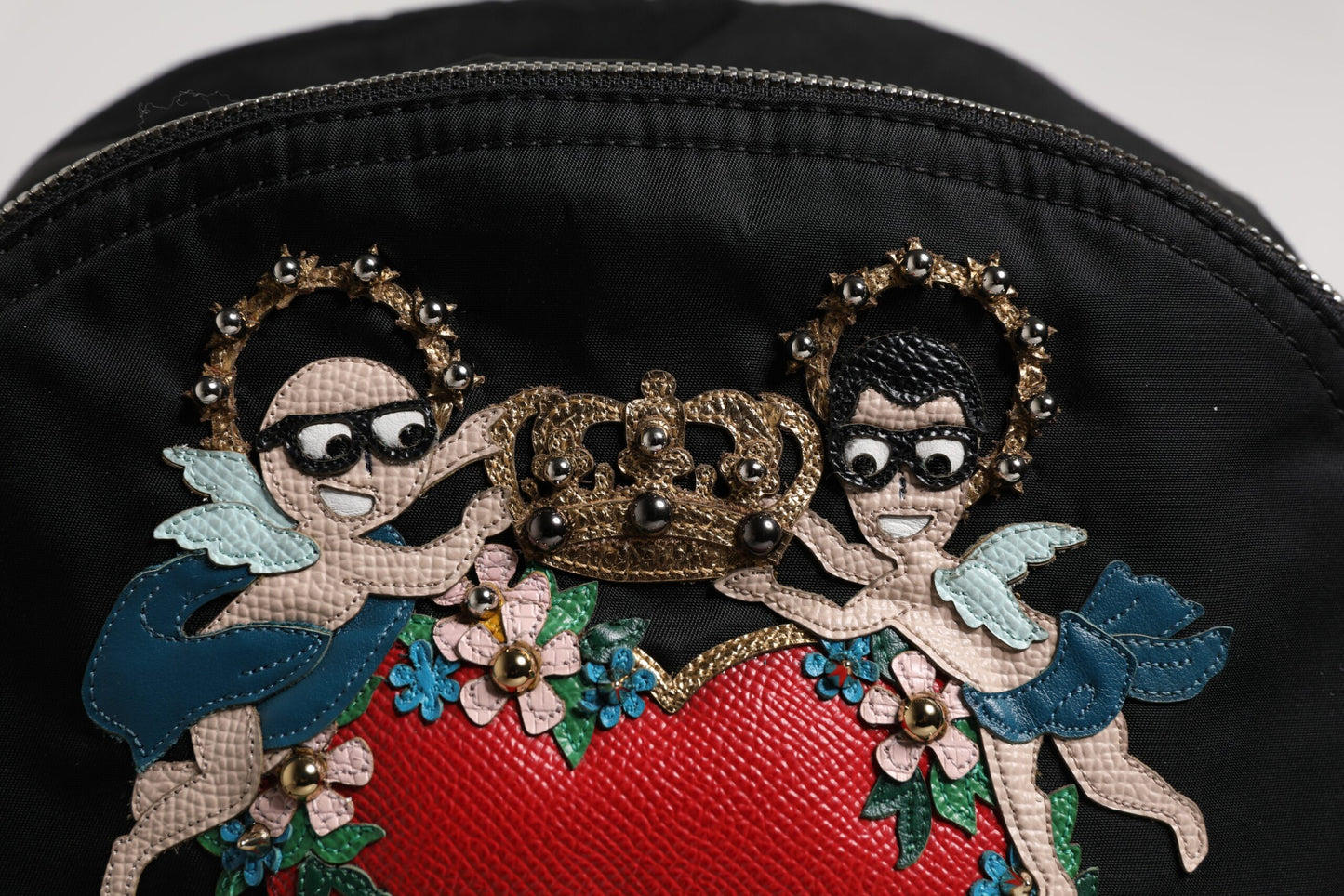 Dolce &amp; Gabbana Black Nylon #DGFAMILY Embellished Backpack VULCANO Bag