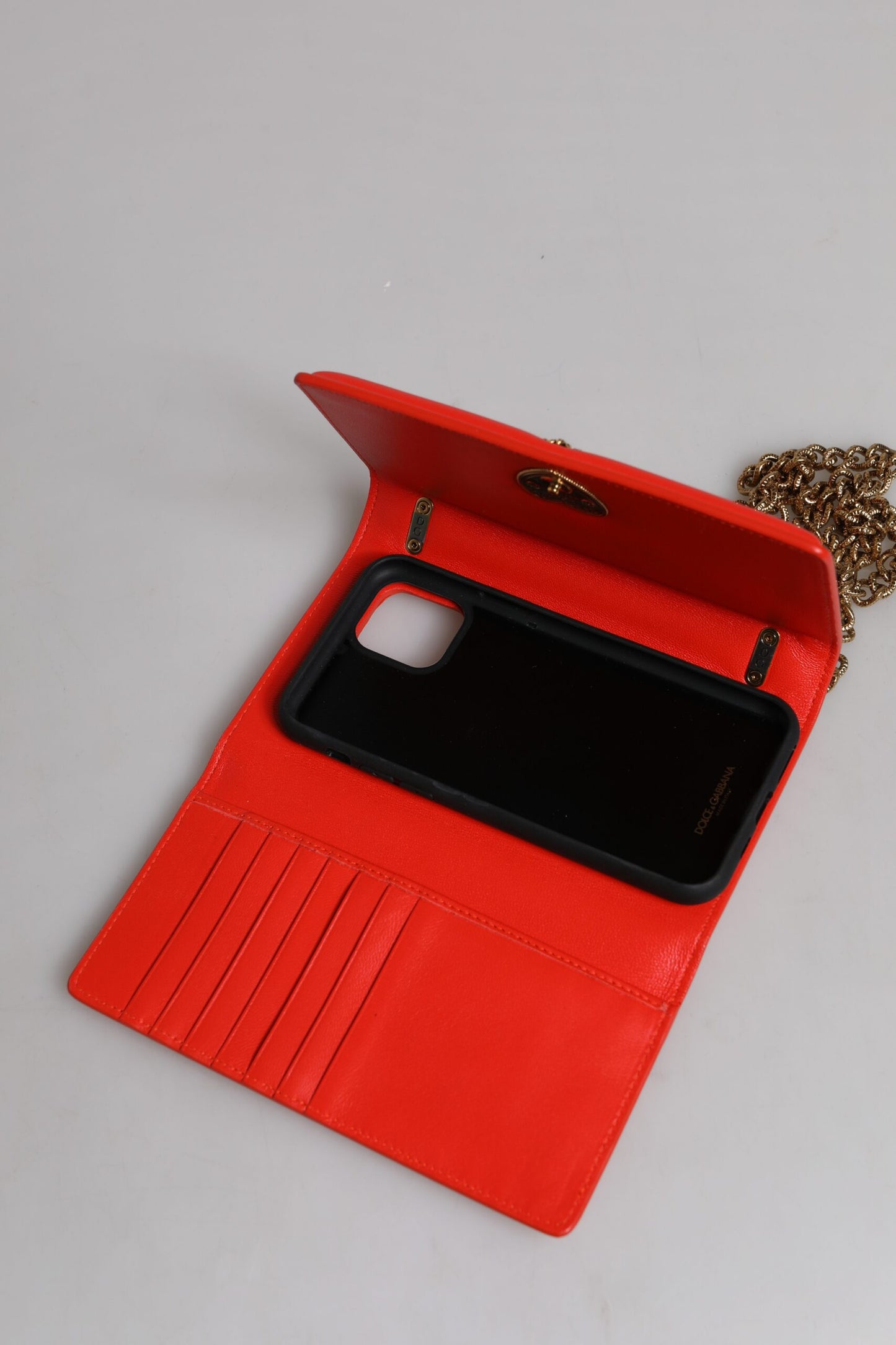 Dolce &amp; Gabbana Red Quilted Devotion crossbody chain Phone Cover Bag
