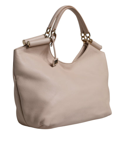 Dolce & Gabbana lichtroze tote handtas van hertenleer met logoplaatje